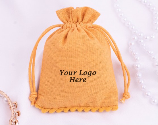 Set of 100  Yellow Personalized Jewelry Packaging Pouch (Yellow, BG162)